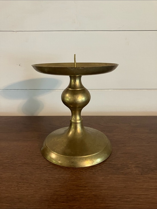 Other - Vintage Brass Pillar Candle Holder Gold Finish Old Money Decor